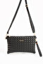 Black Women's Faux Leather Adjustable Crossbody and Hand Strap Portfolio, Clutch Bag - 4
