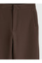 Brown Elastic Waist Spanish Leg Women's Trousers