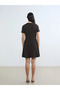 Crew Neck Ornamented Belt Detailed Mini Dress (S6) - 3