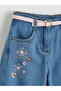 Blue balloon fit floral girl's jean pants - 2