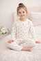 New Season 100% Cotton Lycra Patterned Girls' Pajama Set - 3