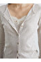 Beige Crew Neck Lace Detailed Women's Bodysuit - 7