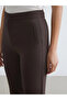 Brown Elastic Waist Spanish Leg Women's Trousers - 3