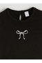 Beige Crew Neck T-Shirt with Bow Detail for Girls, Pack of 2