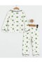 Baby Boy Frog Printed 2-3-4-5-6 Years Old Double Breasted Collar 100% Cotton Nightgown Pajama Set - 7