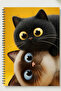 Cute Cat Themed A5 Metal Spiral Unlined Cardboard Cover Cute Cat Themed A5 Notebook