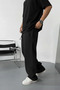 Men's Extra Loose Baggy Elastic Waist Premium Fabric Gabardine Trousers - 3