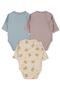 3-Piece Teddy Bear Printed Long Sleeve 0-36 Months Snap Fastener Bodysuit - Beige - 8
