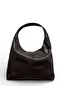 Women's Bitter Brown Oversize Zippered Wide Cut Large Shoulder Bag New York - 6