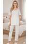 New Season Ecru Fisto Linen Detailed Special Design Summer Cotton Maternity Pajama Set - 5