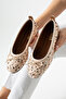 Sequin & glitter buckle detail women's chic everyday ballet flats