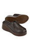 , Women's Genuine Leather Padded Slippers 1611047Z1712 Brown - 4