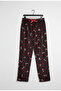 Women's Thin Tencel Velvet Pipe Leg Comfortable Cut Plaid Pajama Bottoms - 5