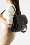 Genuine Leather Striped Vintage Women's Backpack Medium Size - 3