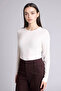 تي شيرت نسائي بأكمام طويلة من Slim Fit Basic Ecru G8729AX/ER105 - 3