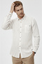 Coffee Comfortable Fit Striped Men's Shirt – Pocketed, Wooden Buttoned, Natural Textured, New Season 2602623 - 2