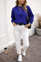 Women's Oversize Sweatshirt Basic Crew Neck Long Sleeve Casual Comfortable Sweatshirt - 2
