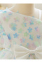 Girls White Embellished Floral Dress - 4