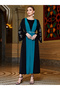 Women's Colorblocked Long Sleeve with Rhinestone Embellished Abaya - 5
