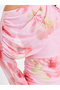 Women Pink Floral Print One Shoulder Midi Dress - 4