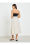 Bandeau Neck Polka Dot Midi Dress - 5