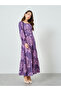 Lilac Floral Square Neck Maxi Dress - 3