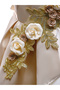 Girls Beige Embellished Sleeveless Pleated Dress - 5