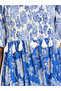 Women Blue Printed Tiered Maxi Dress with 3/4 Sleeves - 4