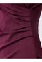 Women Burgundy Ribbed Bodycon Midi Dress - 3