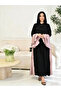 Women Color Block Pink Ruffled Sleeve Jalabiya - 5