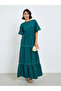 Women Teal Embellished Tiered Maxi Dress - 2