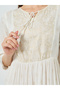 Women Cream Foil Print A-Line Maxi Dress - 4
