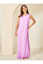 Girls Lilac Printed Abaya with Inner Dress - 5