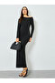 Black One Shoulder Neck Bodycon Maxi Dress - 2