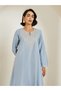 Light Blue Embroidered A-Line Jalabiya - 2