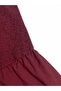 Women Burgundy Smocked Strappy Tiered Midi Dress - 6