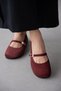 Morlen Genuine Leather Gold Adjustable Buckle Detailed Women's Shoes - Bordo - 7