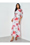 Floral Print Organza A-Line Maxi Dress - 3