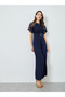Lace Insert Buckle Detail Wide Leg Jumpsuit - 3