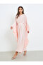 Women Pink Long Sleeves Kaftan Maxi Dress - 3