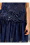 Girls Navy Blue Sleeveless Embellished Dress - 3
