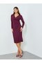 Women Burgundy Ribbed Bodycon Midi Dress