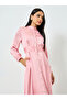 Pink Long Sleeves Shirt Maxi Dress - 2