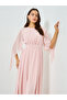 Pink Angel Sleeve Belted A-Line Maxi Dress - 2