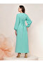 Women's Solid Rhinestone Embellished Long Sleeve Elastic Cuff Golden Trim Jalabiya - 4