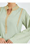 Green Embroidered A-Line Jalabiya - 4
