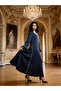 Women Navy Blue Embroidered A-Line Jalabiya - 3