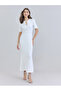 Women White Sheath Maxi Dress with Bow Detail - 2