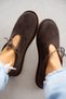 Vireon Genuine Leather Women's Shoes with Lace Detail - Brown Suede