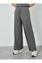 Women Grey Wide Leg Ribbed Joggers - 2